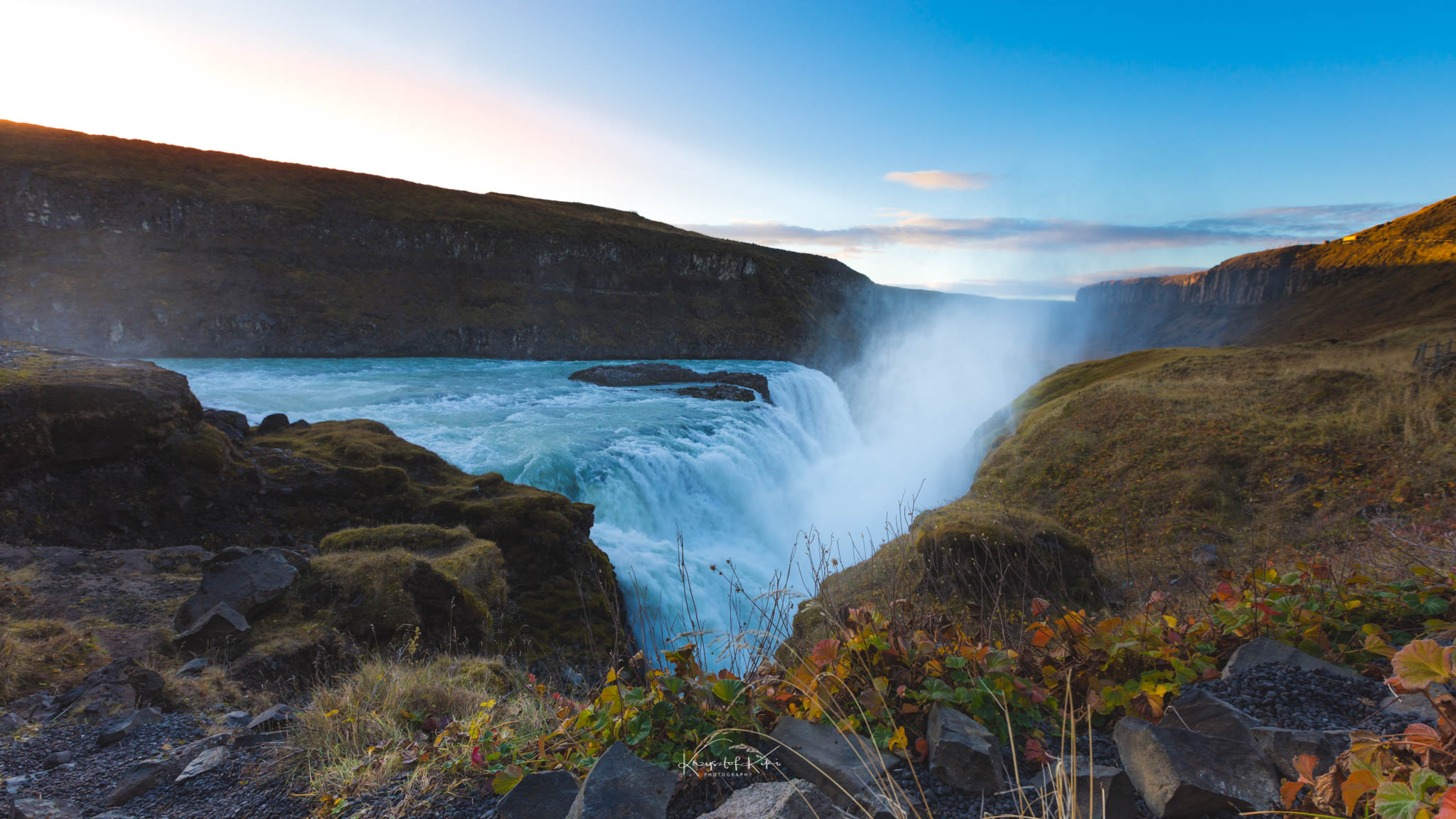 Islandia. Złoty wodospad - Gullfoss
